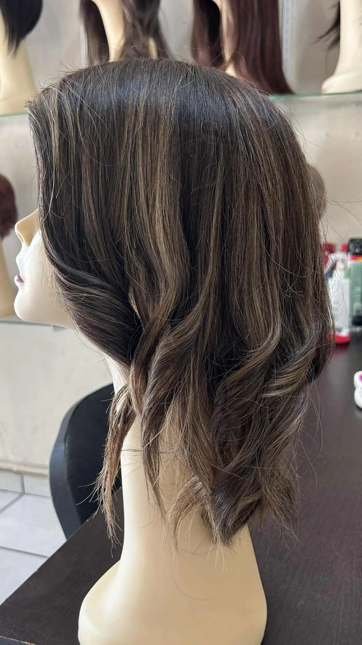 Peluca de cabello largo natural