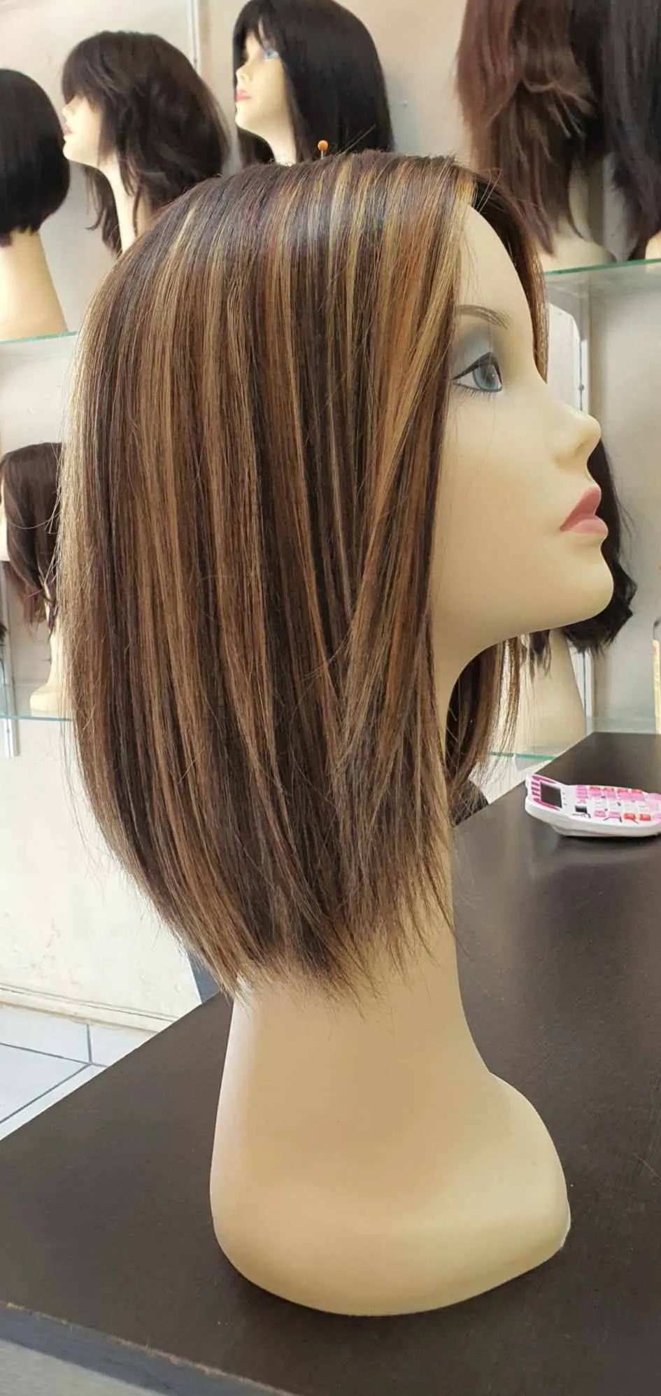 Peluca de cabello rizado natural